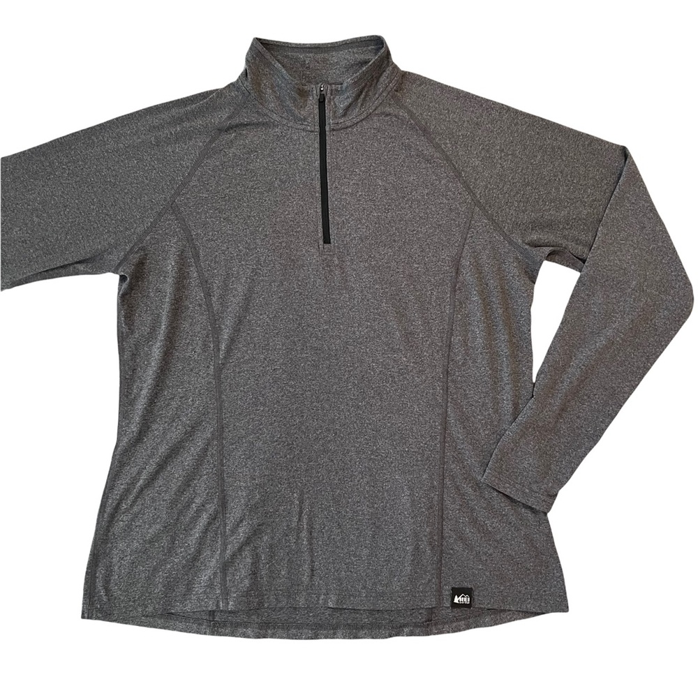 Women's REI CO-OP 1/4 Zip Pullover Shirt Heathered Gray Size XL